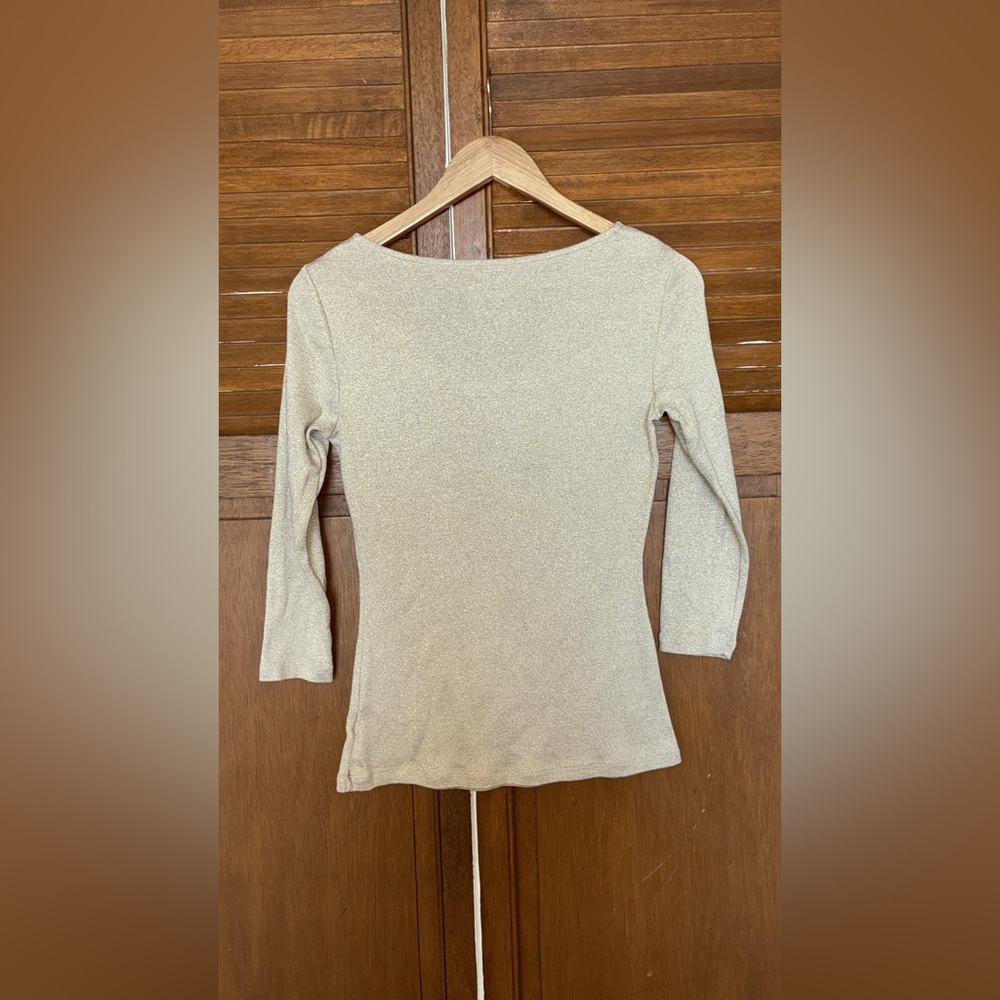 INC International Concepts Cream Long Sleeve Top